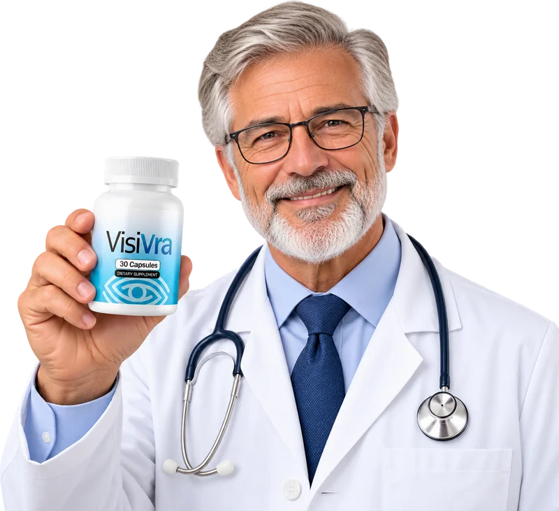 Illustrative image of a medical professional holding VisiVra